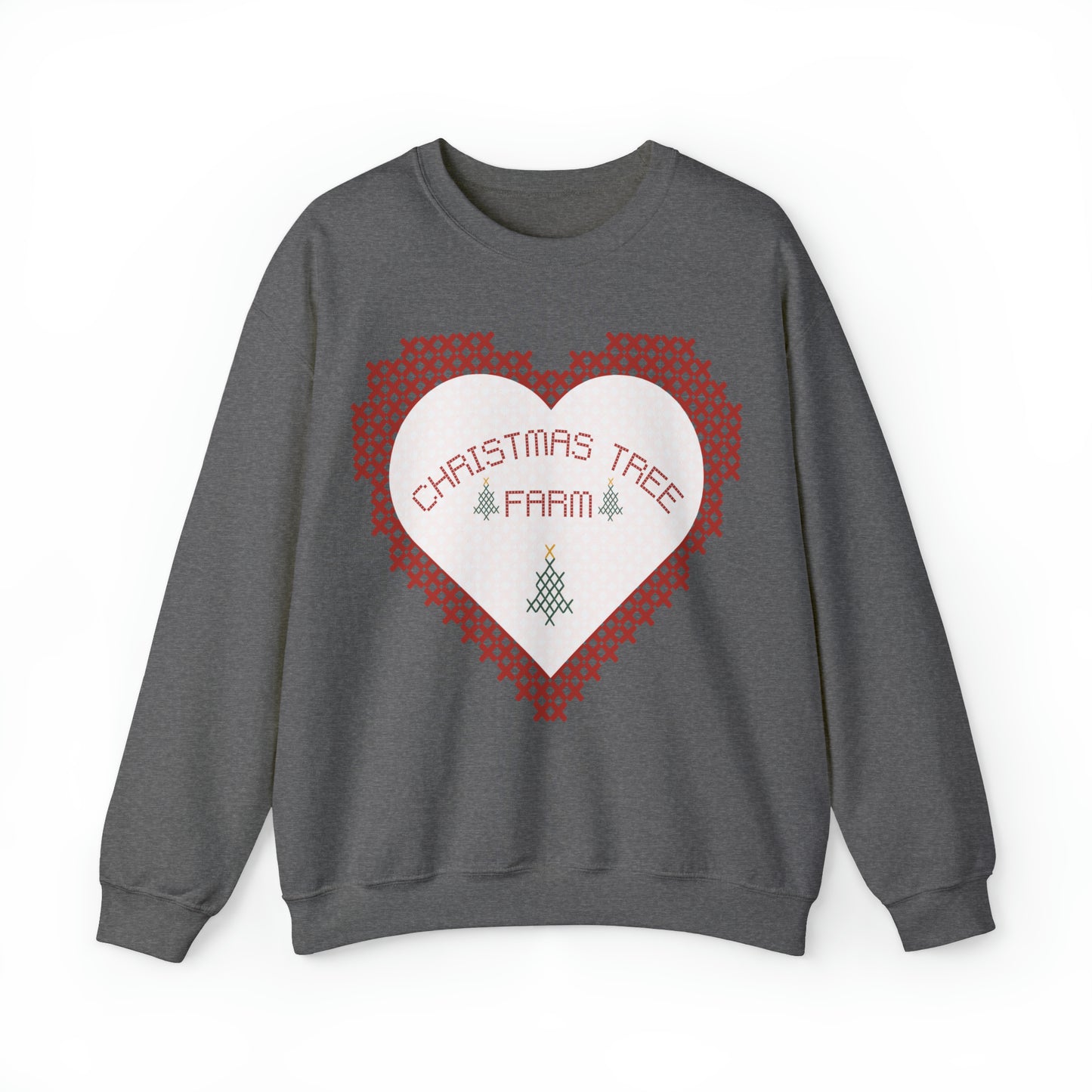 Christmas Tree Farm Heart Crewneck Sweatshirt