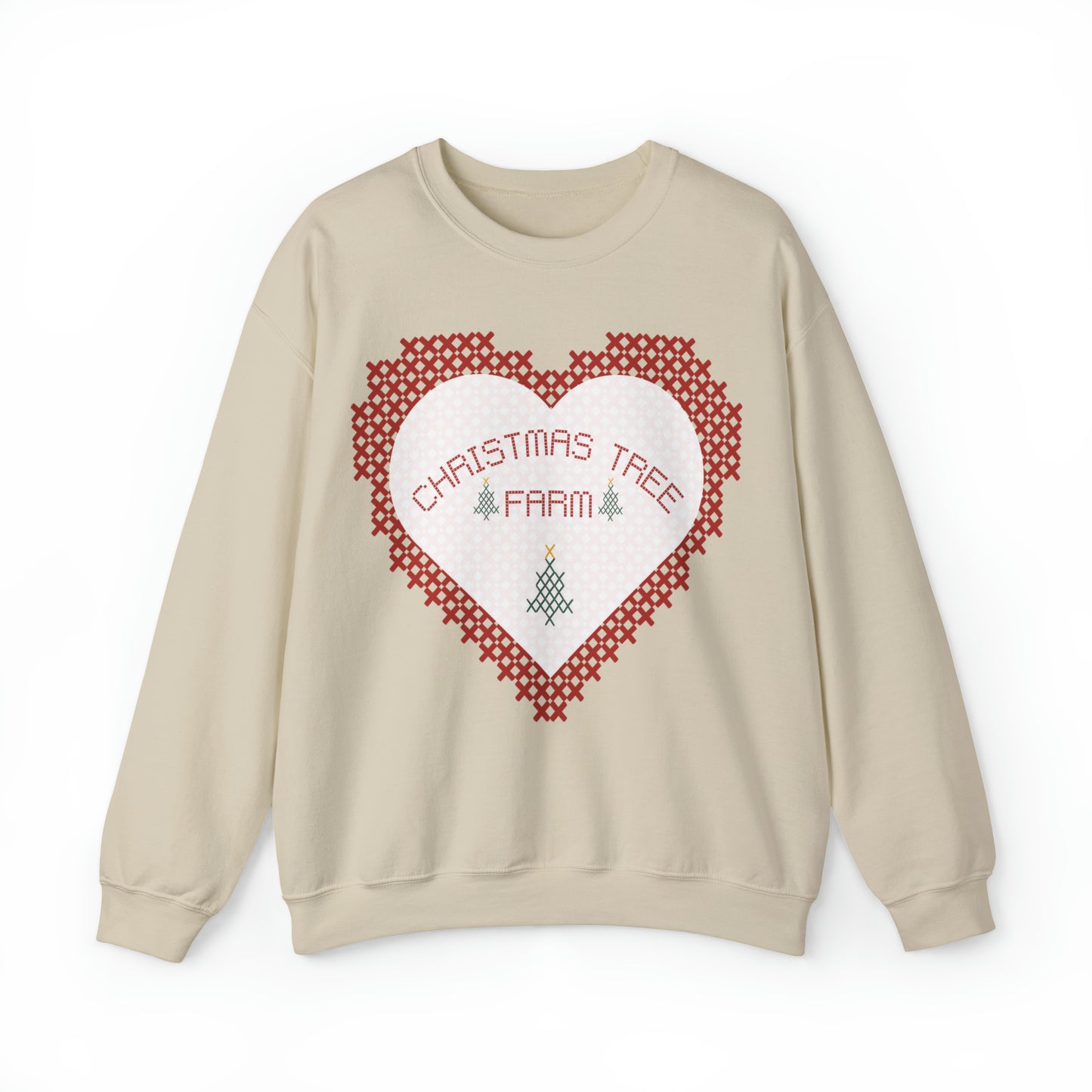 Christmas Tree Farm Heart Crewneck Sweatshirt