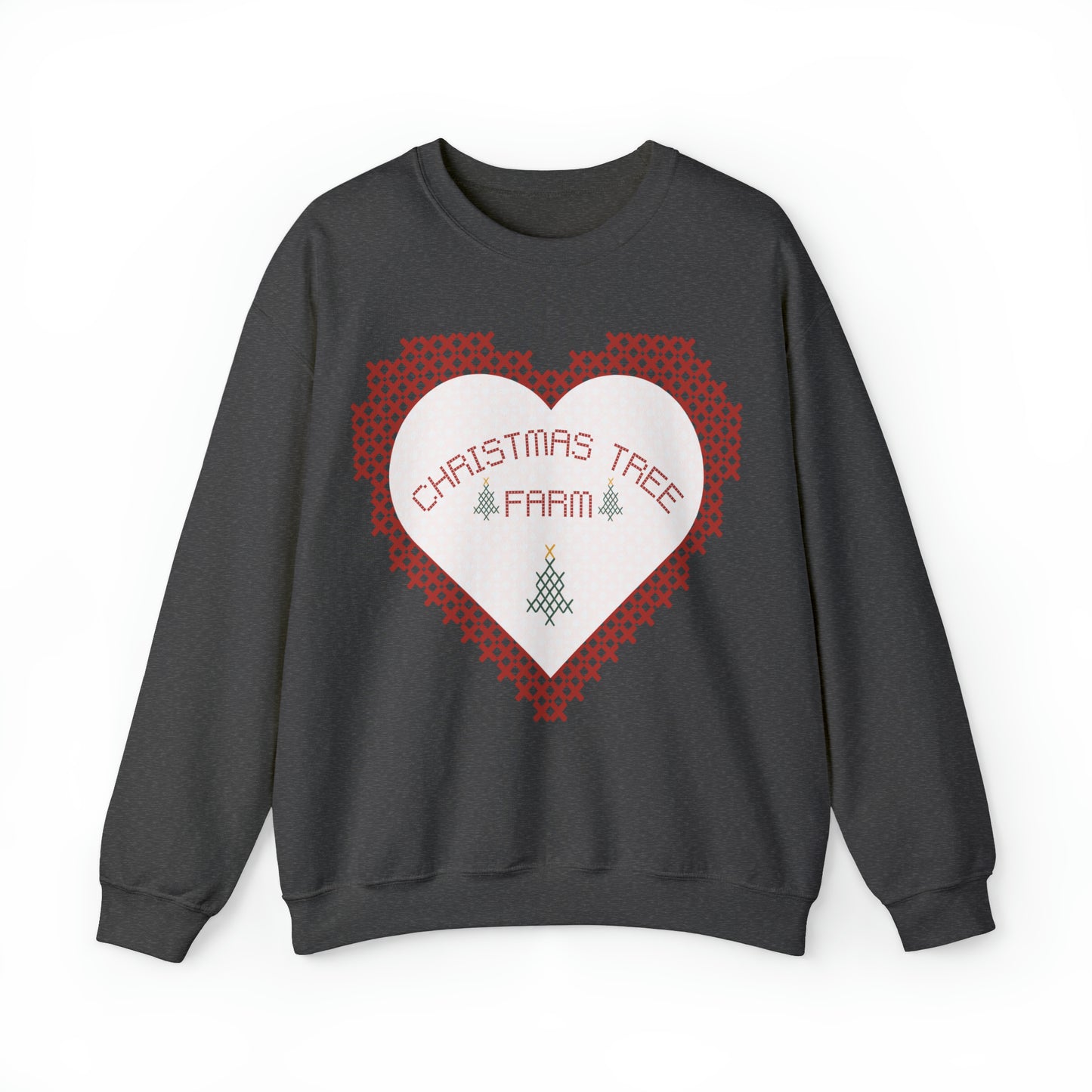 Christmas Tree Farm Heart Crewneck Sweatshirt