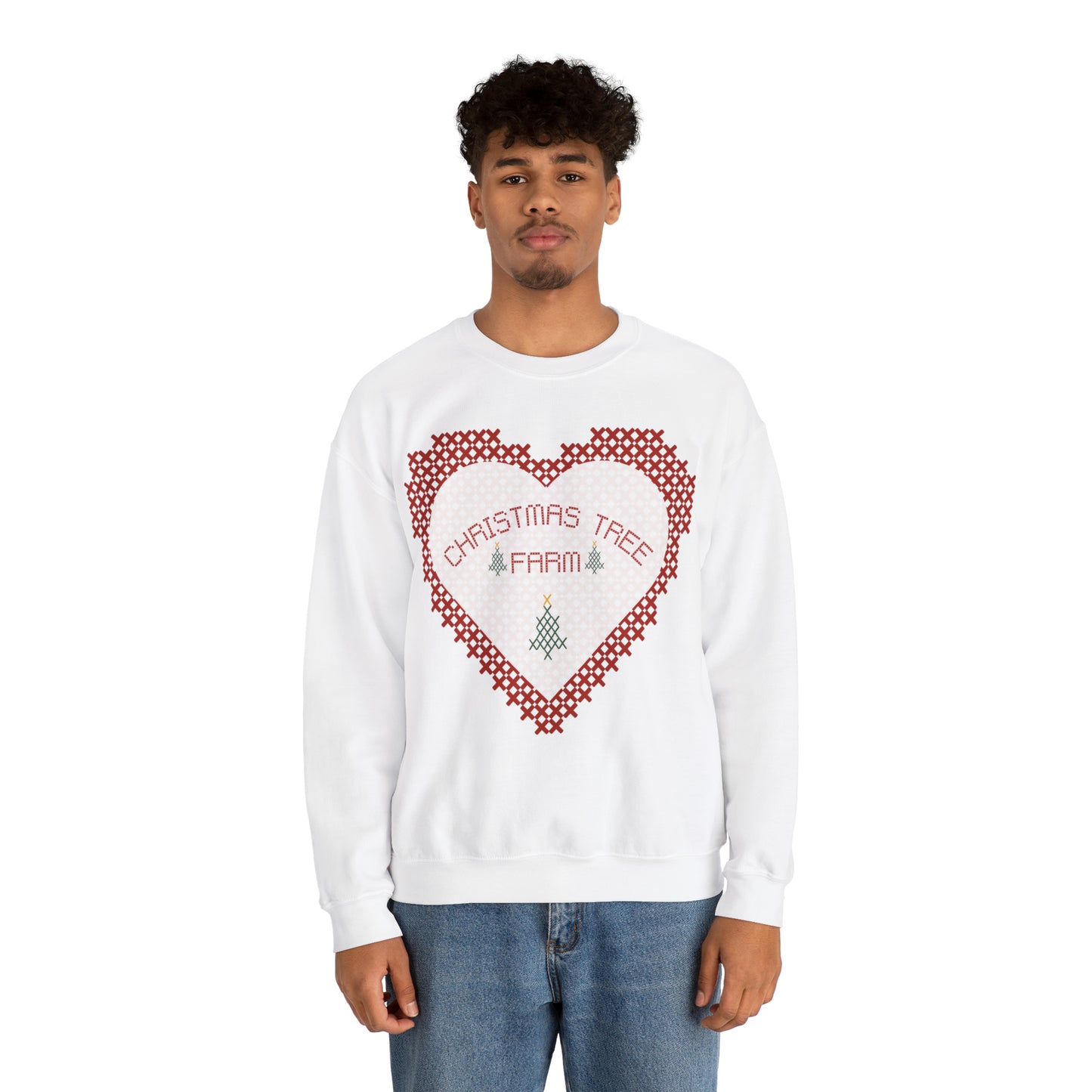 Christmas Tree Farm Heart Crewneck Sweatshirt