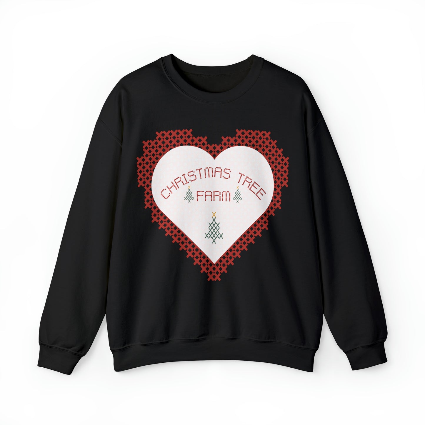 Christmas Tree Farm Heart Crewneck Sweatshirt