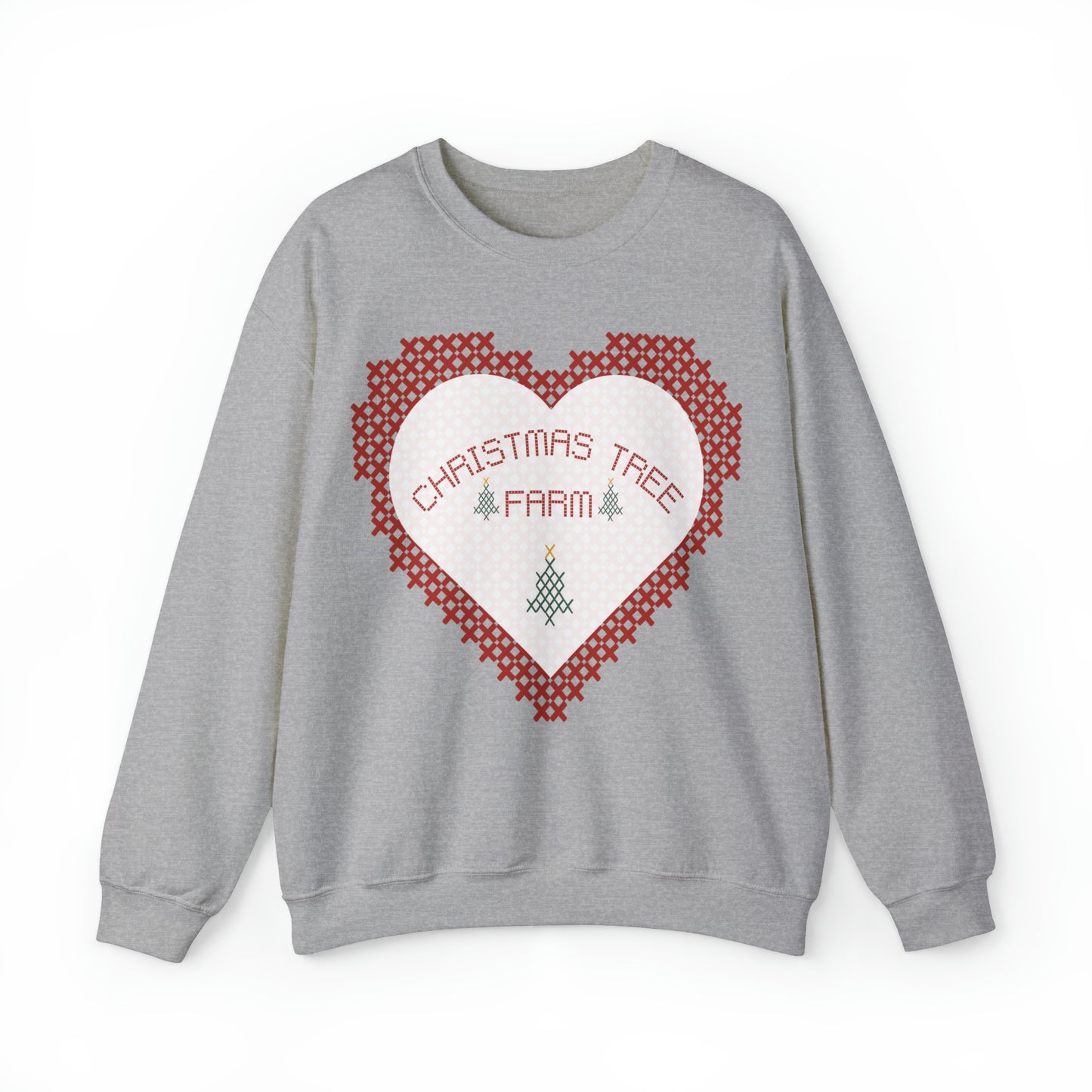 Christmas Tree Farm Heart Crewneck Sweatshirt